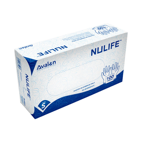 GUANTES DE EXAMEN DE VINILO NULIFE TALLA S CAJA X 100 UNIDADES