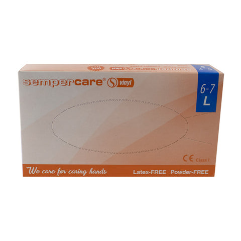 GUANTES VINILO DESECHABLE TALLA L CAJA X 50 PARES